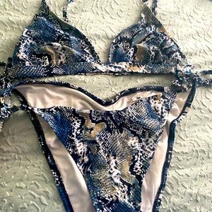SNAKESKIN PRINT SWIMSUIT